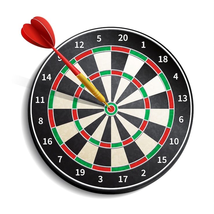 Gratis Vektor dartskive, realistisk