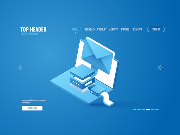 data encryption, internet connection, email sending, online advertising, laptop with envelope