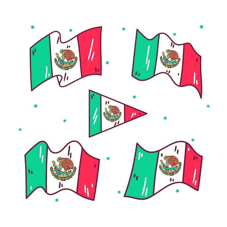 Gratis Vektor dia de la bandera celebration flag elements collection
