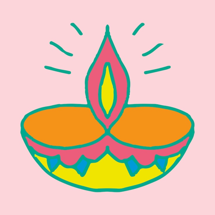 Gratis Vektor diwali indian rangoli candle vector design