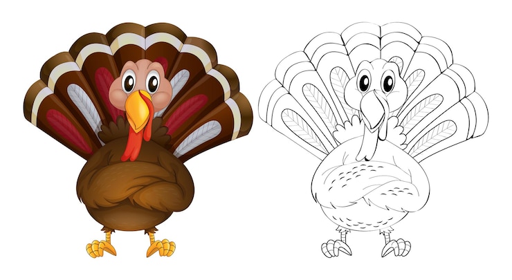 Gratis Vektor doodle animal for wild turkey