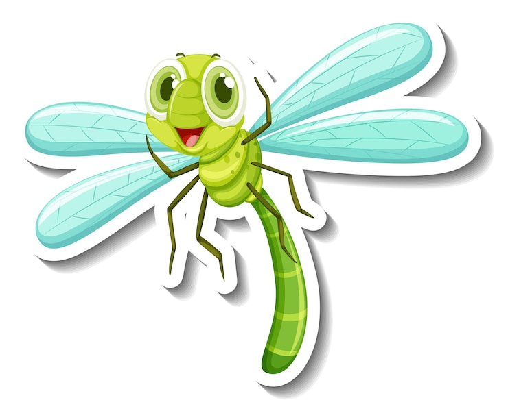 Gratis Vektor dragonfly animal cartoon sticker