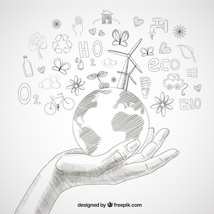 Gratis Vektor eco friendly icons and objects