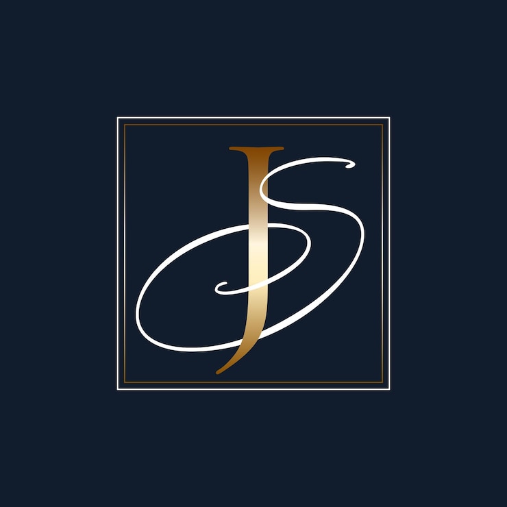 Gratis Vektor elegant monogram logo design with the letters j and s