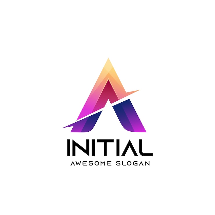 Gratis Vektor en bokstavlogo initial gradient fargerik