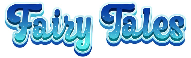Gratis Vektor fantasy land text word with blue gradient