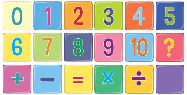 Fargerike tall og matematiske symboler