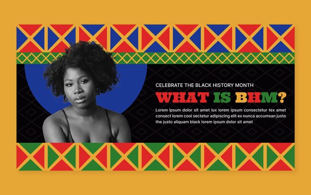 flat black history month social media post template