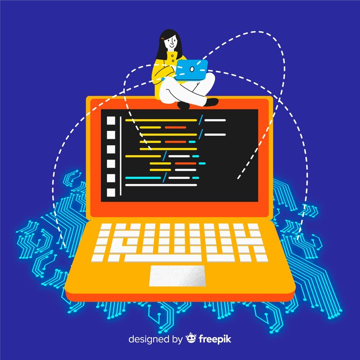 Gratis Vektor flat computer engineering concept