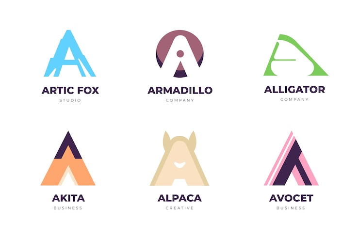 Gratis Vektor flat design a logos pack
