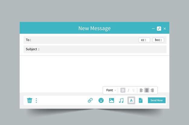 Flat design blank email template