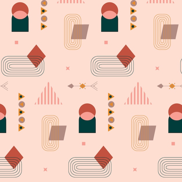 flat design boho geometric pattern