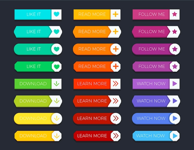 flat design call to action buttons