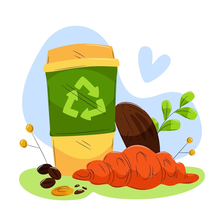 Gratis Vektor flat design eco cup illustration