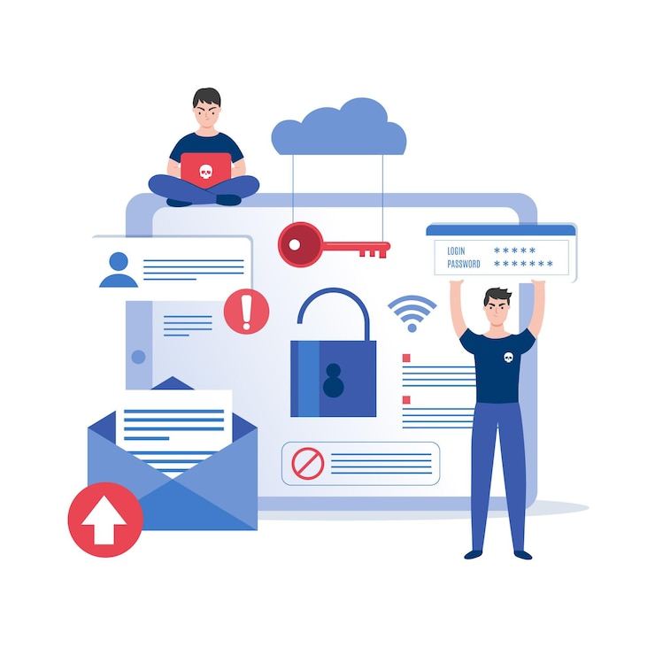 Gratis Vektor flat design konsept stjele data