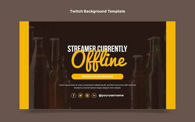 Flat design offline twitch background
