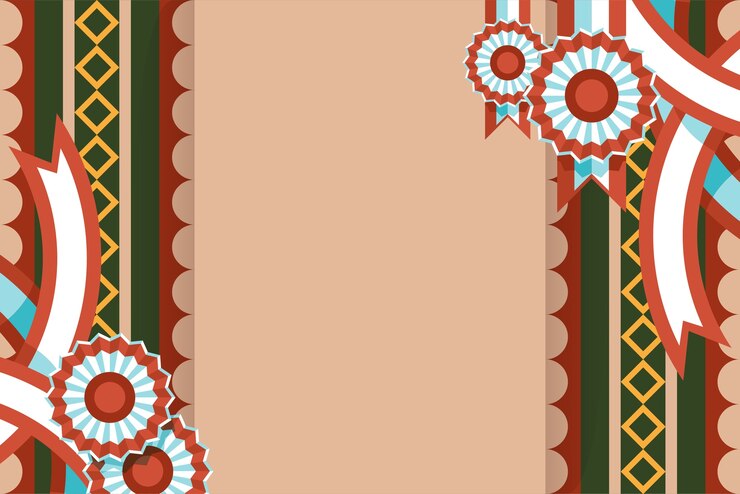 Gratis Vektor flat fiestas patrias background with rosettes