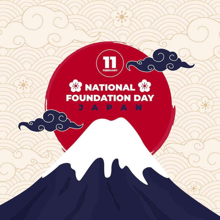 Gratis Vektor flat foundation day japan