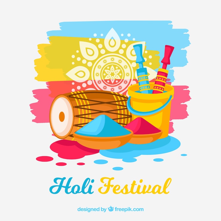 Gratis Vektor flat holi background