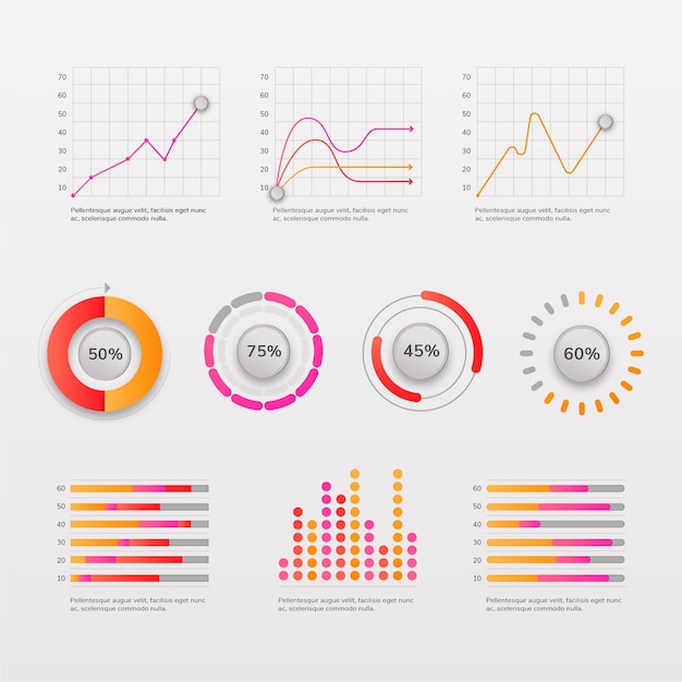 flat infographic elements collection