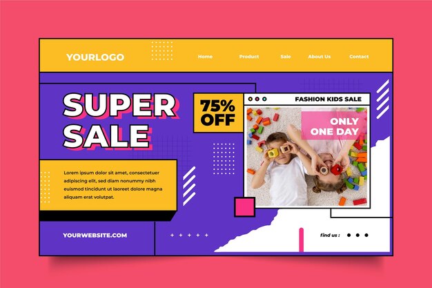 flat sale landing page with photo