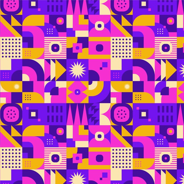 Flatt geometrisk mosaikkmønsterdesign