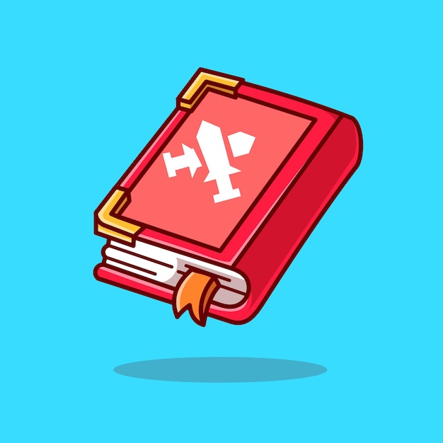 floating book cartoon vector icon illustration object education icon concept isolated premium flat