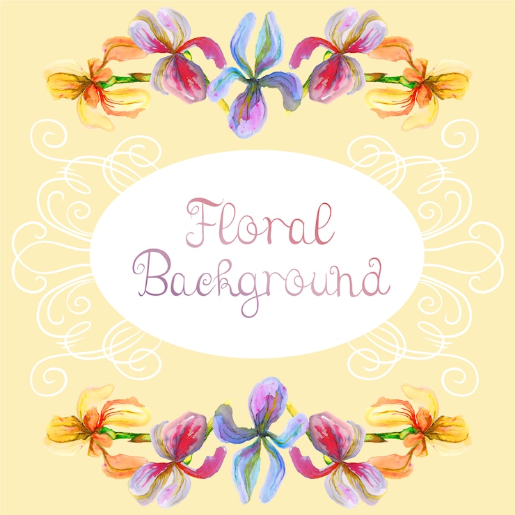 Flowers on yellow background