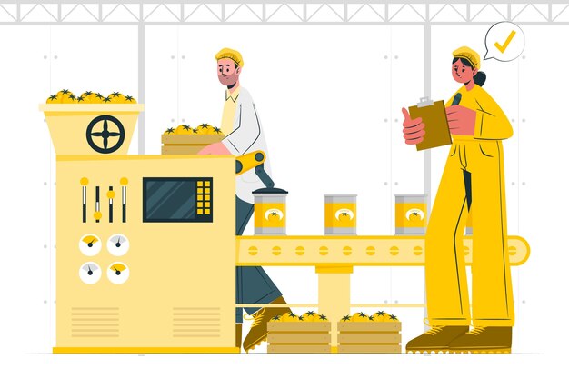 food manufacturing concept illustration