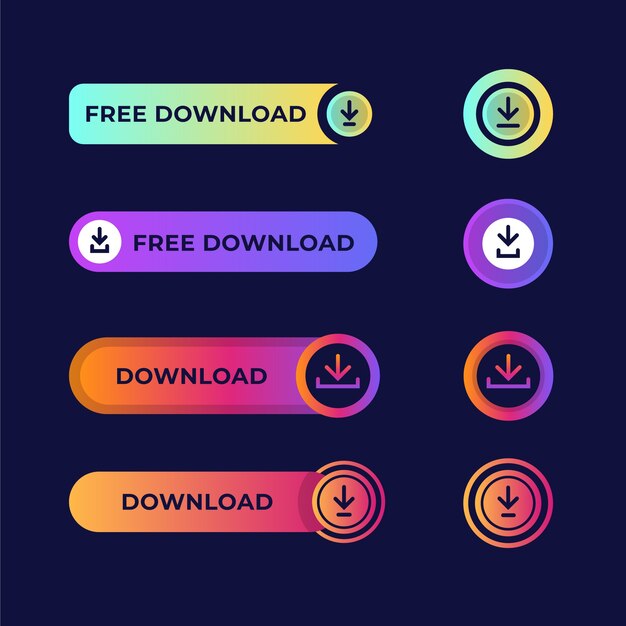 free download buttons collection design