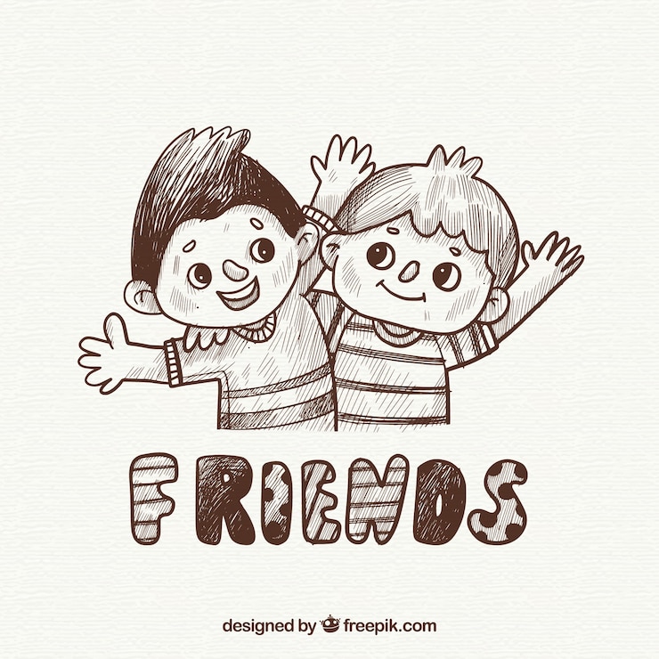Gratis Vektor friendship day background with friends