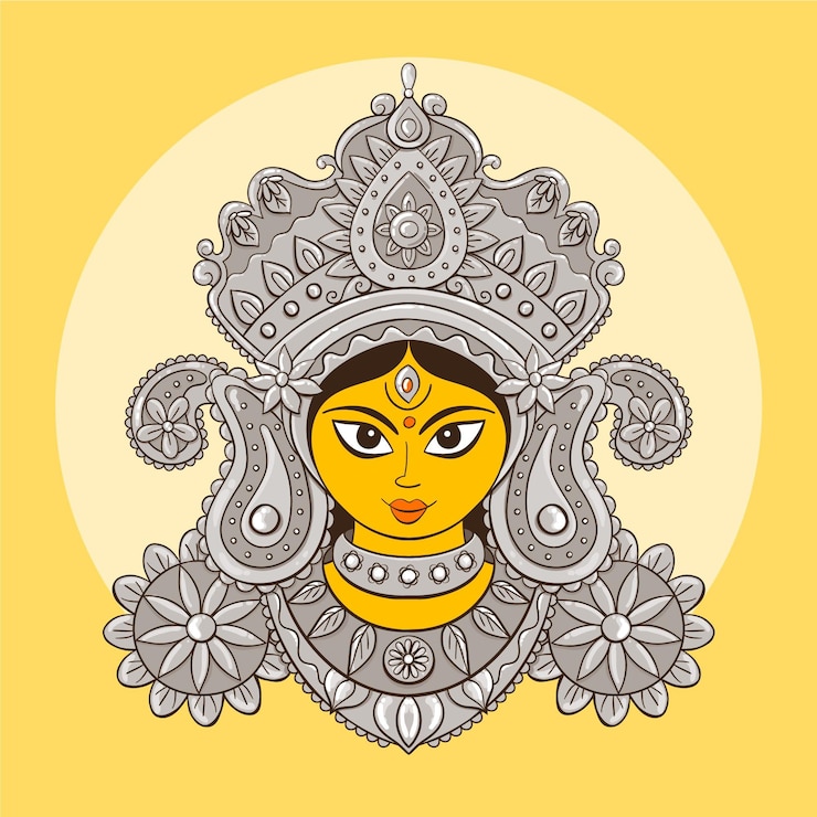 Gratis Vektor front view avatar of navratri