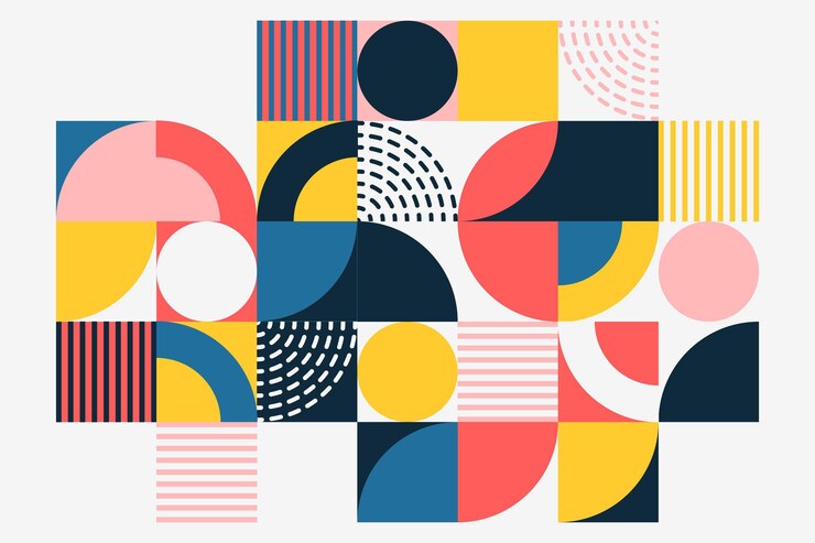 Gratis Vektor geometric mural wallpaper