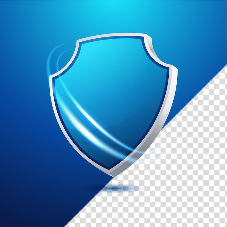 Gratis Vektor glass shield and blue lightning