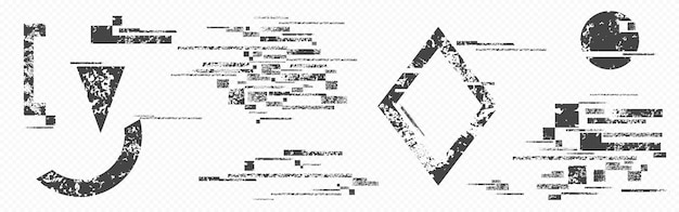 Glitch distorted vector shapes