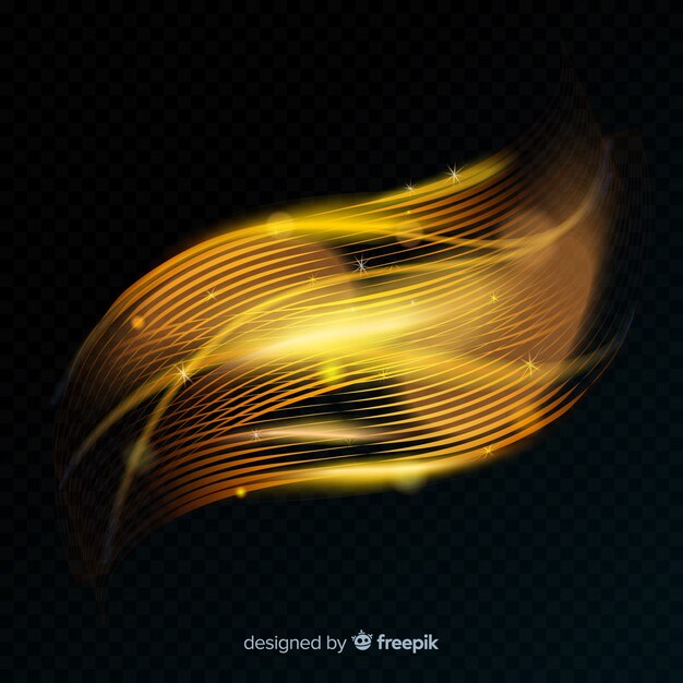 golden glowing spiral light line