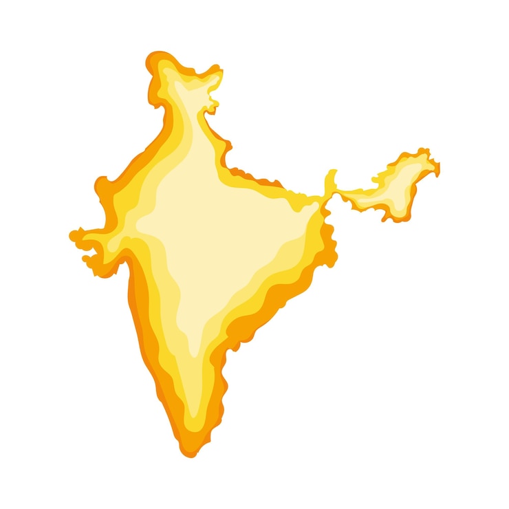 Gratis Vektor golden indai map