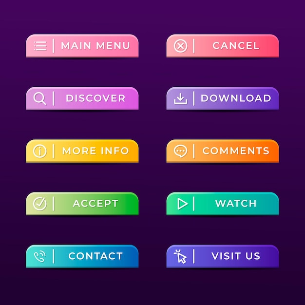 Gradient call to action button pack