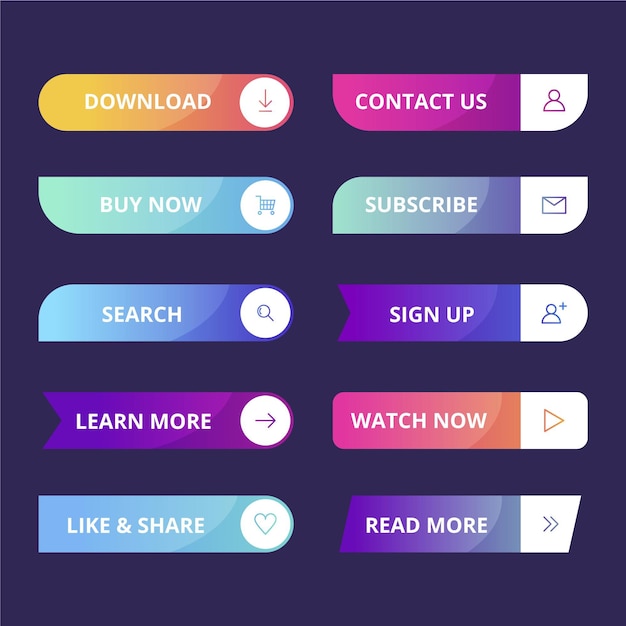 gradient call to action buttons pack