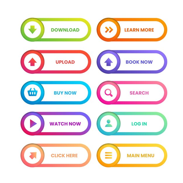 gradient colored cta button collection