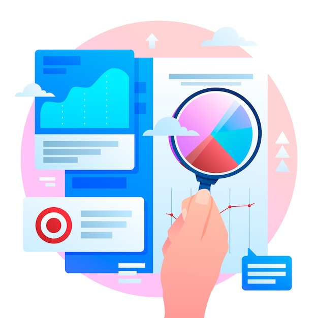 Gradient data driven concept illustration