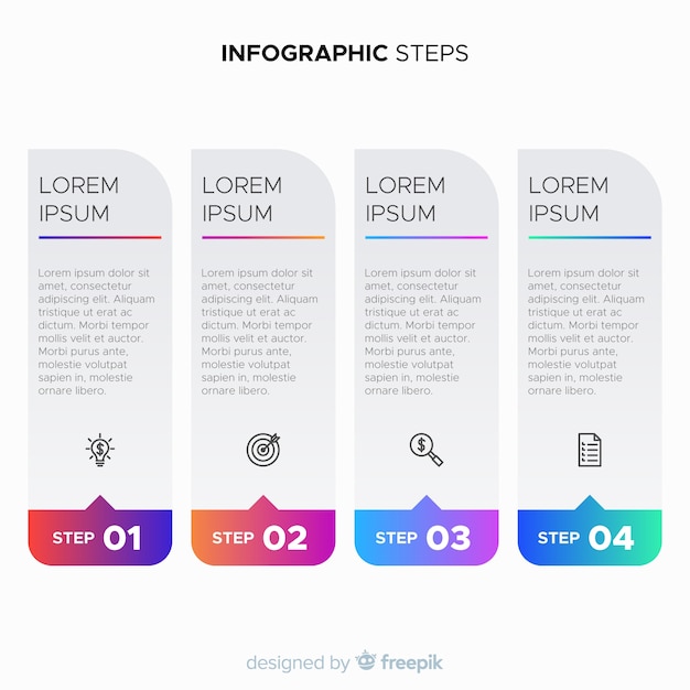 Gradient infografikktrinn