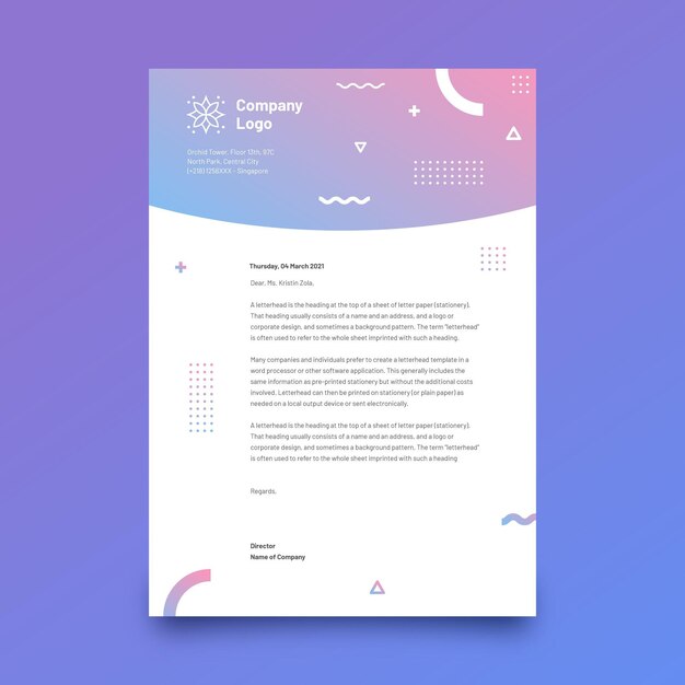 gradient letterhead  template