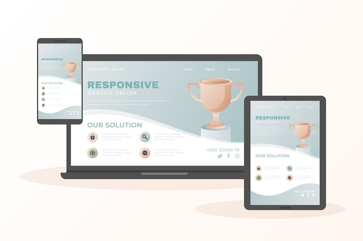 Gratis Vektor gradient responsive website design
