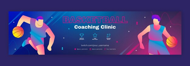gradient texture basketball twitch banner