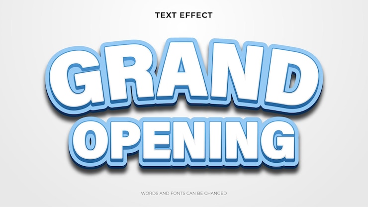 Gratis Vektor grand opening teksteffekt, redigerbar teksteffekt