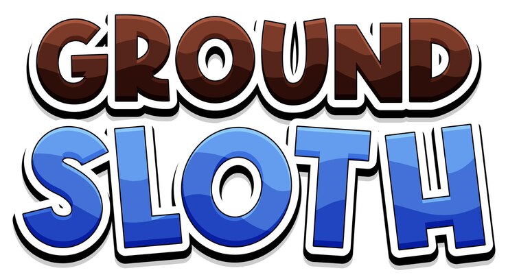 Gratis Vektor ground sloth text logo