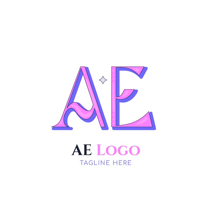 Gratis Vektor hand drawn ae logo template