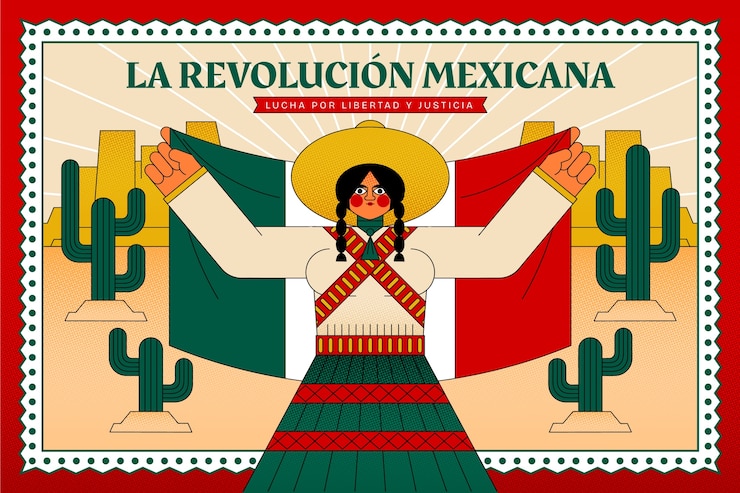 Gratis Vektor hand drawn background for mexican revolution