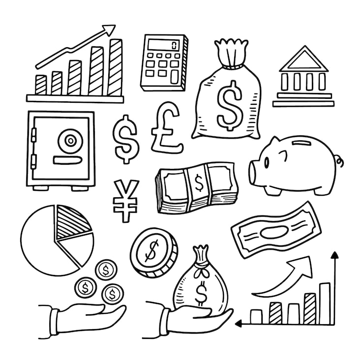 Gratis Vektor hand drawn bank drawing illustration